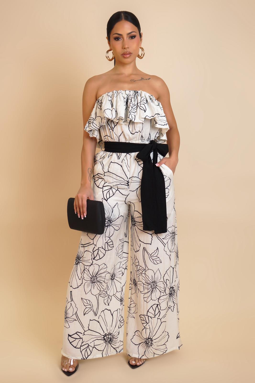 LADIES OFFSHLDR JUMPSUITS